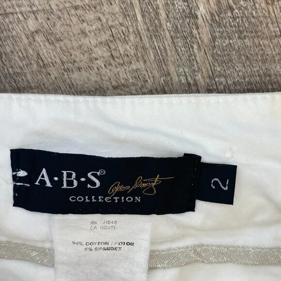 Abs by Allen Schwartz White Woven Wide Leg Pants - Picture 12 of 13